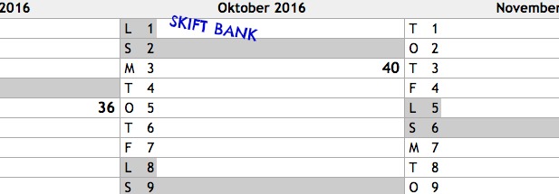 Skift bank dag