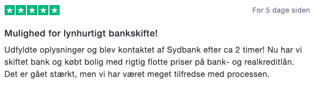 Mulighed for lynhurtigt bankskifte